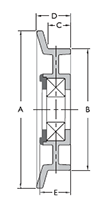 Fenner Drives V Belt Idlers, Single Flange -dim